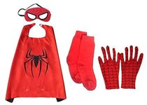 MODERNAZ Superhero spiderboy cape + gloves + socks + mask (blue & red) 2-10 yrs (2-4 years)