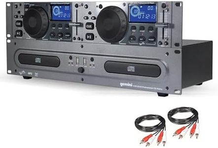 Gemini Sound CDX-2250i Dual Rack Mountable Professional Audio Pitch Control DJ Equipment Multimedia CD Media Player with Audio CD, CD-R, and MP3 Compatible with USB Input