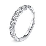 JeweBella Adjustable 925 Sterling Silver Ring for Women Girls Eternity Celtic Knot Thumb Ring Wedding Promise Ring Engagement Ring Mum Ring Anniversary Jewellery Gifts with Box