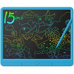 LCD Writing Tablet 15 Inch,Colorful Screen Doodle Board Drawing Pad for Adults & Kids,Electronic Writing Board Drawing Tablet,Educational Toys Gifts for 3-12 Year Old Boys,Girls,Toddler-Cartoon Blue