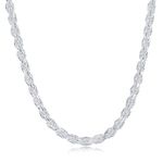 NYC Sterling Unisex Sterling Silver 3.5MM Diamond-Cut Rope Chain Necklace