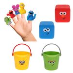 Sesame Street 10 Piece Bath Toy Value Set - Kids Bath Toys