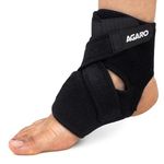 AGARO Ankle Compression Brace, Support for Injuries, Sprained Ankle & Recovery, Ankle Protection Guard, Helpful In Pain Relief, Foot Care, Swelling & Recovery, Universal size, Black