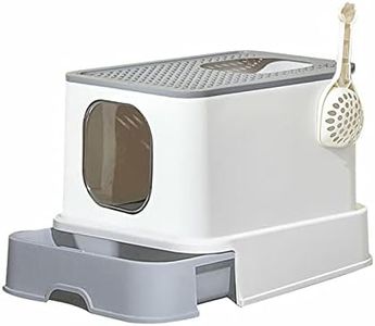 Cat Litter Box Fully Enclosed Kitty Toilet Trapping Sifting Odor Control Basin