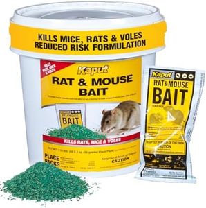 Kaput Rat & Mouse Bait- Effective Warfarin Formula for Rodent Control - Low Toxicity Rat Bait, Safe for Pets & Wildlife - Indoor & Near-Building Use, 60 Packets, 2 oz Each