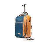 THE ASSEMBLY Polyester Laptop Roller Case For Softshell Office Travel Inline_Skate_Wheel Suitcase|Weekender Bag With 2 Wheels For Men&Women- 35 Liters-One Day Travel Backpack,18.75 Cm,H-32.50 Cm,Blue