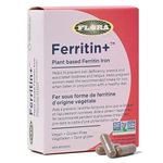 Flora Health Ferritin+ Delayed-Release Iron Supplement for Women - Non-Constipating, Maintain Healthy Iron Levels - Fatigue Anemia Hair Loss & Ferritin Deficiency - Vegan - 30 Capsules - Slow Release