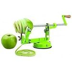 IBILI 3 in1 Apple Peeler Slicer Coring Machine Cutter Dicer Fruit Corer Kitchen Potato, Silver/Green, 33 x 20 x 15 cm