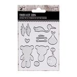 Little Birdie Thin Cut Dies Teddy and Crane Design |DIY Scrapbooking & Card Making |Perfect for Cardstock, Glitter Foam & Papers Craft Work | Set of 10pcs