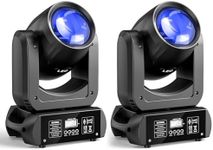 2Packs 150W Moving Head Lights dmx512 Spot Beam RGBW Disco Stage Lights Wash 8 GOBO 8 Colors 18 Prisma LED Moving Head Beam Spotlight for DJ Concert Party Weddings Bar Club