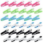 Clothes Pegs,30Pcs Non-Slip Washing Line Pegs,Multicolor Laundry Pegs with Soft Grip Cushioned Clip for Clothes Line (White,Blue,Red,Green,Black)