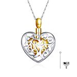 Tolyda Urn Necklaces for Ashes - 24K Gold Plated Memorial Pendant & 925 Sterling Silver Cremation Jewelry for Human Ashes - Keepsake Necklace for Women to Hold Ashes of Loved Ones with Funnel Filler,