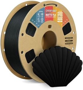 OVERTURE Filament PLA Matte 1.75mm Noir, 1kg(2,2lbs) Neatly Wound Surface Mate Filaments pour Imprimante 3D FDM, Précision dimensionnelle +/- 0,02 mm (Noir)