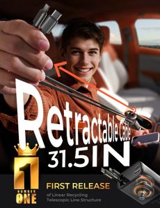 LISEN Retractable Car Charger 69W – Fast USB Car Adapter