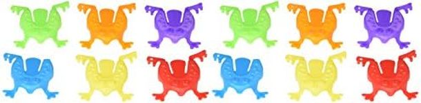 amscan Jumping Frog Frenzy - 2.12" x 2.12" x 0.62"(Pack of 12) - Assorted Plastic Frogs - Perfect for Parties, Games & Collectibles