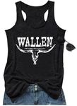 Rock Band Tank Tops for Women Summer Concert Graphic Tee Shirts Vintage Country Tank Outfit Vacation Racerback Tops Cami, Wallen Black, X-Large