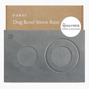 Dorai Home Dog Bowl Stone Drying Mat - Pet Feeding Mat with Non-Slip Base that Absorbs Spills and Drips - Made with Diatomaceous Earth for Quick Drying - Stone Mat for Dogs - 23.6" x 15.4" - Slate