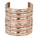 HindCraft Copper Bracelet Unisex Jewelry Adjustable Handcrafted Bangle Copper Bracelets For Women And Men Ideal Gift For Him & Her Set Of 2