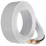 FEDUS 16 Gauge/AWG 75M Speaker Wire Oxygen-Free Copper 2 Conductors Audio Speaker Cable for Car Speakers Stereos, Subwoofer, Home Theater Speakers, HiFi Surround Sound WHITE+BLACK
