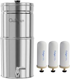 Culligan with MaxClear Technology 3 Gallon Gravity Water Filter System, Polished Countertop Ceramic Water Filter NSF/ANSI Certified to Reduce Lead, Microplastics & Total PFAS, with 3 Filters