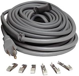 Wrap-On Roof and Gutter Deicing Cable - 20' Grey Electric Heating Cord with 3 Prong Plug & 120 Volt Operation - 14020