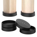 Furniture Coasters, Furniture Caster Cups - Non Slip Furniture Pads Hardwoods Floors - Non Skid Furniture Grippers, Round Silicone Furniture Feet Caps, (Black, 4Pcs 4").