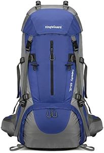 HongXingHai 70L Camping Hiking Backpack with Rain Cover Waterproof Backpacking Backpack for Hiking Treeking Climbing Outdoor, Deepblue, 70L, Hiking Backpack