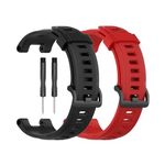 YODI Combo Pack Sporty Silicone watch Strap Band For Amazfit T-Rex/Amaz fit T-Rex Pro Smart Watch Only For Men Women Boys and Girls [ Not for Amazfit T-Rex 2] (BLACK/RED)