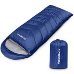 Yordawn Sleeping Bags for Adults Kids, Lightweight Sleeping Bag 3 Season Winter Summer Compact Single Sleepingbag for Camping Hiking Outdoor Travel Waterproof Envelope Sleep Bag, Dark Blue