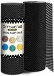 DIY Doctor - 2X Anti Slip Gripper Rolls (190 x 30cm) - Rug Gripper - Anti Slip Rug Underlay - Rug Grippers for Laminate Floor - Carpet Grippers - Non Slip PVC Matting - Shelf Drawer Liner Black