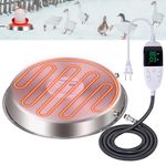 PAMUNULA 11.8 inch Chicken Water Heater Warmer Base Poultry Waterer Drinker Heated Base for Winter Deicer Metal Plastic Pet Fountain Container Founts Chicken Coop Accessories