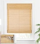 LazBlinds No Tools No Drill Bamboo Roller Shades, Cordless Bamboo Blinds, Light Filtering Bamboo Roll Up Blinds for Windows, Wood Window Blinds - Actual Blinds Size: 21 1/5'' W x 72'' H, Carbonized