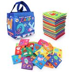 Jenilily Soft Alphabet Cards Baby Learning Toys, 26 Letters Animals Cloth Alphabet Flash Cards for 1 Year Old Infants & Toddlers with Storage Drawstring Bag