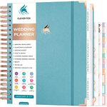 Clever Fox Wedding Planner – Wedding Book & Organizer for the Bride – Wedding Planning Binder with Pockets, Tips & Checklists – Wedding Notebook – Engagements Gift – 25.5x28cm (Aquamarine)