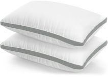 Utopia Bedding Pillows 2 Pack Queen Size, (Grey) Hotel Quality Pillows, Brushed Fabric, Bed Pillow for Back, Stomach or Side Sleepers - 18 x 26 inch / 45 x 66 cm