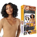 Sensationnel Curls Kinks&Co Synthetic Textured Lace Front Wig - 13X6 Kinky Body Wave 14" (Color:1B OFF BLACK)