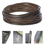 120 Ft Plastic Wicker Repair Supplies, Gradient Dark Brown with Visible Mixed Color Stripes (Black/Orange/Light Brown), Synthetic Rattan Replacement Material for Patio Furniture Repair