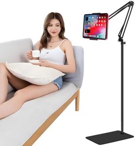 ASWINN Tablet Floor Stand, Adjustable Universal 360-degree Rotatable Metal Tablet Holder, Compatible with iPad/iPhoneX/iPad Pro or Other 5.5~12.9 Inches Devices (Black)