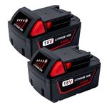 Cruruakku 2Pack Replacement for Milwaukee M18 Battery 48-11-1850 48-11-1850,Compatible with All Milwaukee 18V Cordless Power Tools