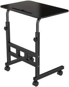 Amazon Brand - Umi Wooden Multipurpose Adjustable Height Table with Wheels For Work From Home, Study, Office And Bedroom (Without Drawer)