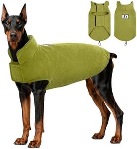 DENTRUN Reversible Dog Coat - Windproof Polar Fleece Vest with Reflective Neck Strips, Hook & Loop Closures, Easy-On Cold Weather Jacket for Extra Large Dogs Winter Gear, XXXL