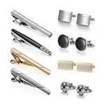 Wynameleri Mens Cufflinks and Tie Clips Set 12 PCS Formal Business Shirts Dress Necktie Pins Buttons Cuff Link Box Packed T0408006