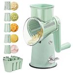 Cheese Grater with Handle - Food Shredder with 5 Well-designed Blades