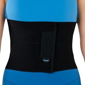 Vive Abdominal Binder Post Surgery (2 Panel) - Postpartum Belly Band - C-Section, Hysterectomy, Hernia Belt for Women, Men Black