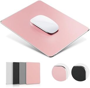 HONKID Metal Aluminum Mouse Pad Pink, Office and Gaming Thin Hard Mouse Mat Double Sided Waterproof Fast and Accurate Control Mousepad for Laptop, Computer and PC,9.06"x7.08",Rose Gold