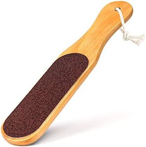 Temperia Double Sided Foot File Scrubber | Dead Skin & Callus Remover | Feet Scraper | Pedicure Tool with Wooden Handle