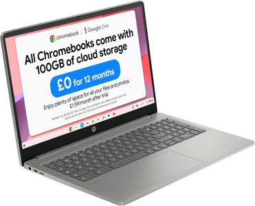 HP Chromebook Plus 15.6" Laptop – i3, 8GB RAM, 128GB SSD, Silver