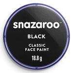 Snazaroo Classic Face and Body Paint for Kids and Adults, Black Colour, Water Based, Easily Washable, Non-Toxic, Makeup, Body Painting for Parties, for Ages 3+