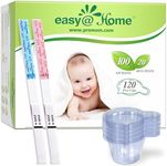 Easy@Home 100 Ovulation & 20 Pregnancy Test Strips with Cups: Reliable LH Predictor Kits - Accurate TTC OPK Fertility Tests | 100 LH + 20 HCG + Cups (Green)