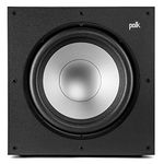 Polk Monitor XT12 Powered Sub - 12" Dynamic Balanced Woofer & 100W Class A/B Amplifier, Low-Resonance MDF Cabinet & Removable, Precision-Fit Grille, Dolby Atmos & DTS:X Compatible, Midnight Black